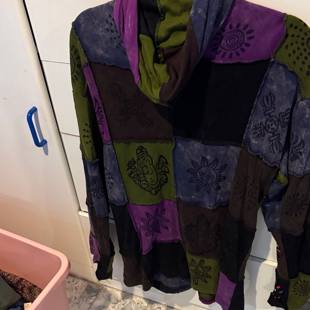 Colorful Patchwork Bomber Jacket - image 2